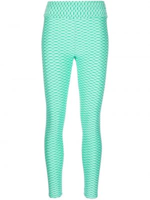 Absztrakt mintás leggings nyomtatás Atu Body Couture zöld