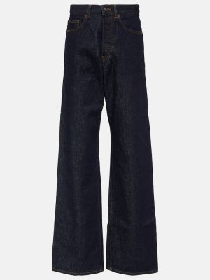 Proste jeansy z wysoką talią Dries Van Noten niebieskie