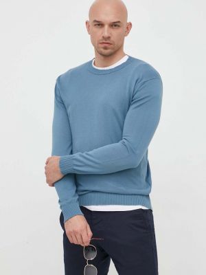 Sweter bawełniany Sisley niebieski