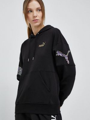 Puma felső , női, mintás, kapucnis - Fekete