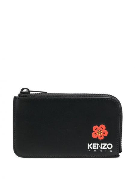 Portefeuille à fleurs Kenzo noir