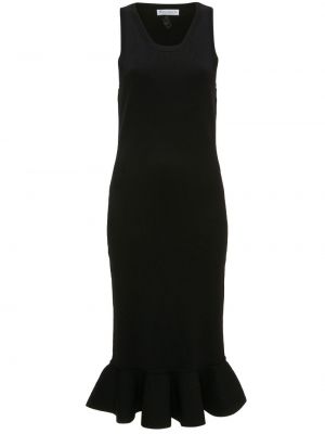 Αμάνικη μίντι φόρεμα με βολάν Jw Anderson μαύρο