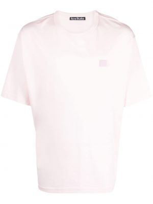Bavlněné tričko Acne Studios růžové