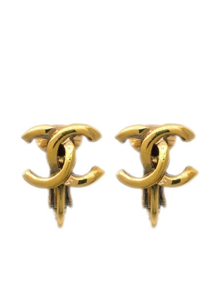 Naušnice na klip Chanel Pre-owned zlatna
