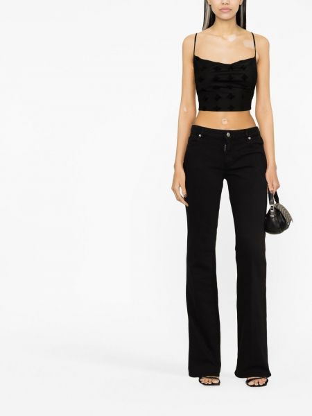 Zvonové džíny s nízkým pasem Dsquared2 černé