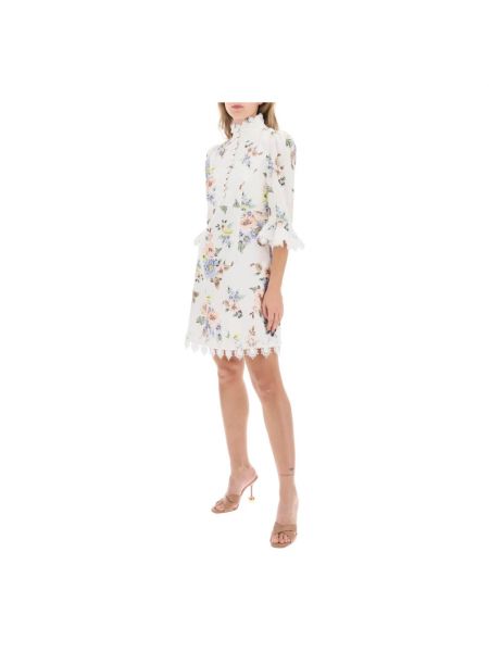 Sukienka mini w kwiatki koronkowa Zimmermann
