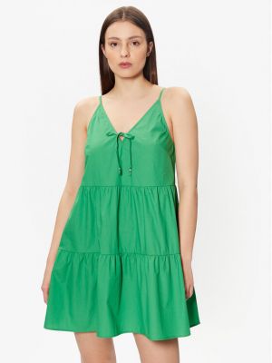 Laza szabású denim ruha Tommy Hilfiger zöld
