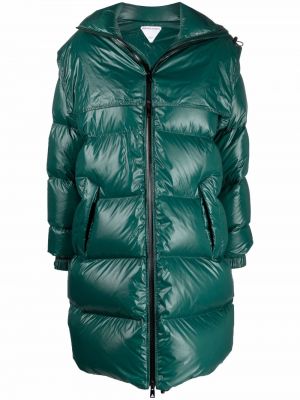 Kabát s kapucí Bottega Veneta zelený