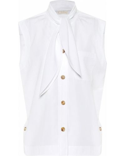 Блузка с завязками из поплина Chloã©, белый
