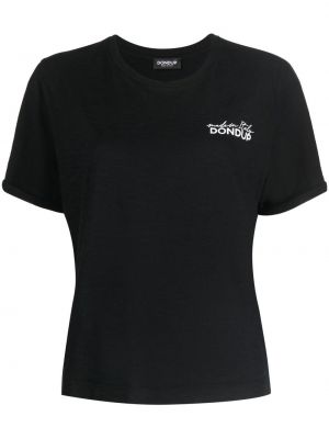 Тениска с принт Dondup черно