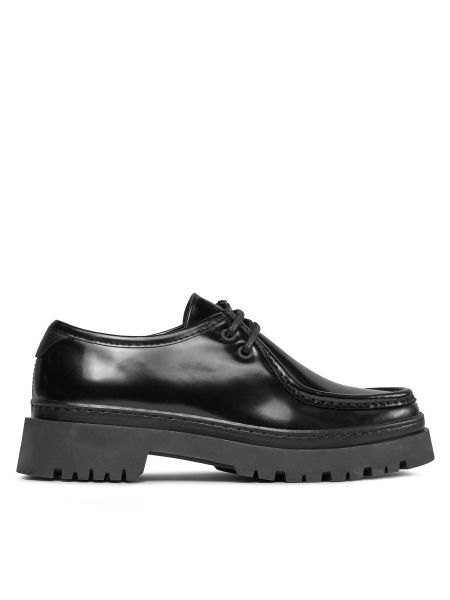 Ниски обувки с дантела Gant черно