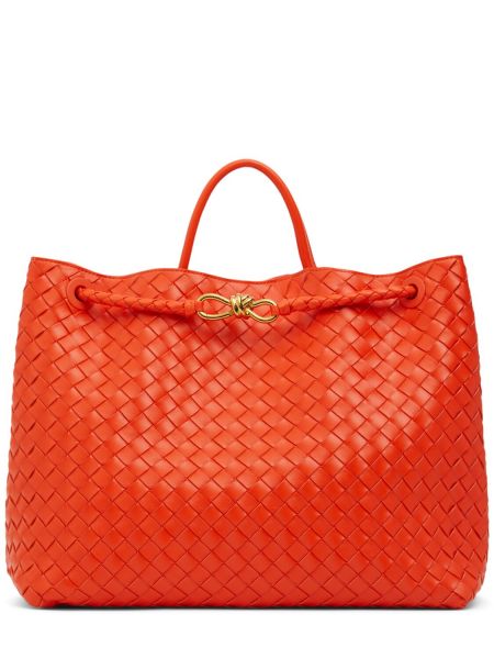 Stora väskor i läder Bottega Veneta orange