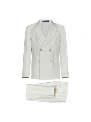 Lniany garnitur biznesowy Emporio Armani - biały