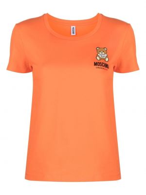 Тениска с принт Moschino оранжево