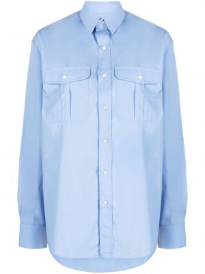 Oversized bombažna srajca Wardrobe.nyc modra