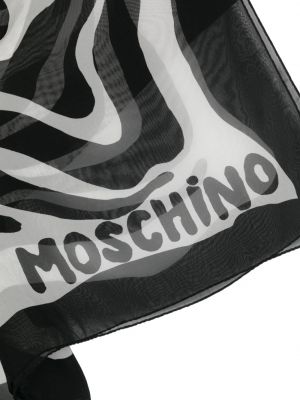 Hedvábný šál s potiskem se zebřím vzorem Moschino