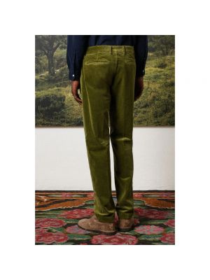 Pantalones chinos de terciopelo‏‏‎ de algodón Massimo Alba verde