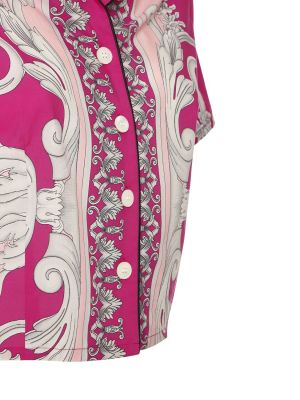Памучна риза Versace розово