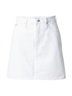 Φούστα τζιν Calvin Klein Jeans λευκό