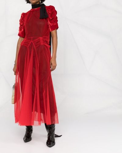 Vestido de cóctel de tul Maison Margiela rojo