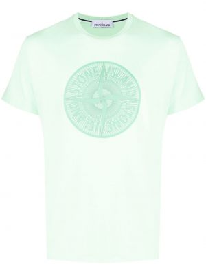 T-shirt con stampa Stone Island verde