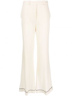 Копринени панталон Prada бяло