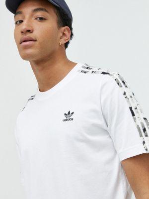 adidas Originals pamut póló fehér, nyomott mintás