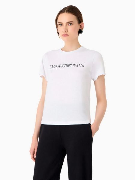 Бавовняна футболка Emporio Armani біла