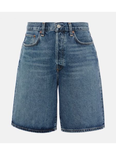Shorts di jeans a vita alta Agolde blu