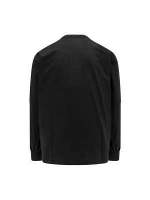 Camiseta con cremallera de cuello redondo con bolsillos Sacai negro