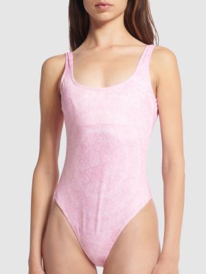 Einteiliger badeanzug mit print Versace pink