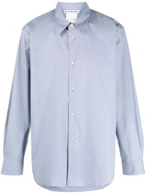 Péřová košile s knoflíky Acne Studios modrá