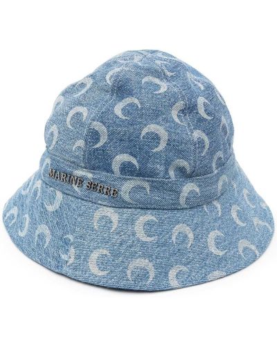 Raštuotas kepurė Marine Serre mėlyna