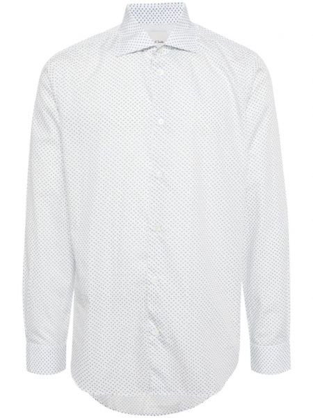 Памучна риза с принт Paul Smith бяло