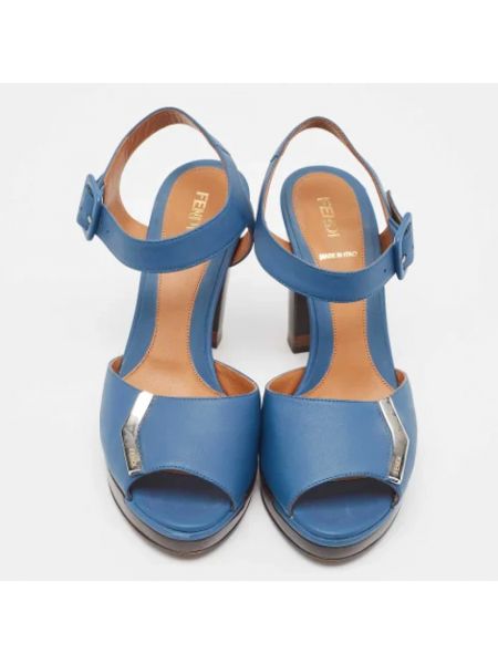 Sandalias de cuero Fendi Vintage azul