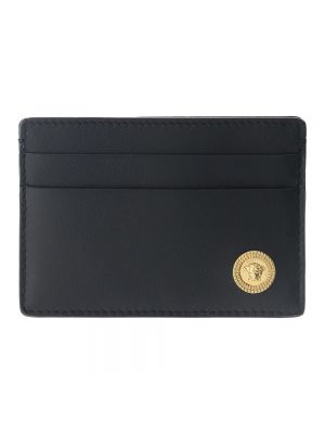 Czarny portfel skórzany Versace