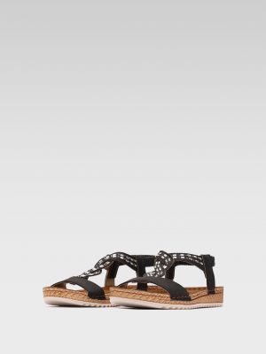 Kožené sandály z imitace kůže Inblu černé