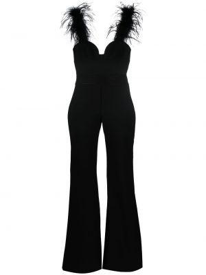 Fjær jumpsuit med brede ben Elie Saab svart