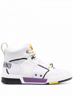 Blonder snøring sneakers Moschino hvit