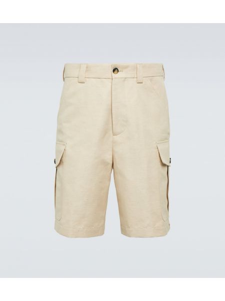 Pantalones cortos cargo de lino de algodón Loro Piana beige