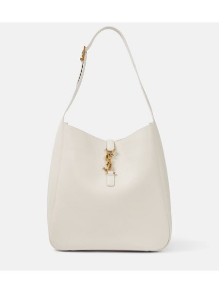 Kožená nákupná taška Saint Laurent biela