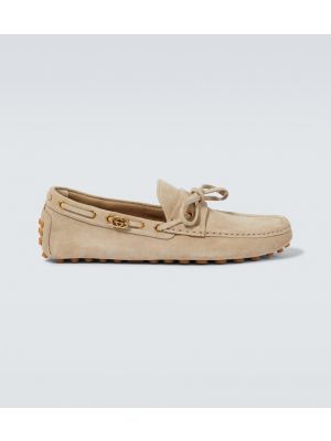 Loafers in pelle scamosciata Gucci beige