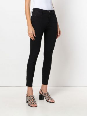 Skinny džíny s vysokým pasem Frame černé