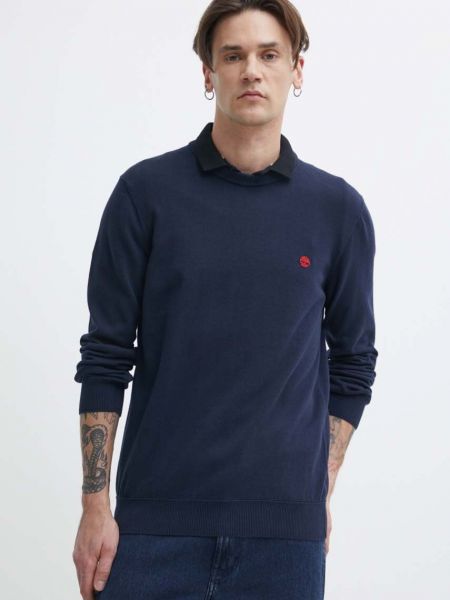 Pamučni pulover Timberland plava