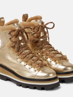 Ankle boots skórzane Jimmy Choo złote