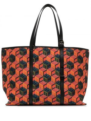 Жакардови шопинг чанта Mcm оранжево