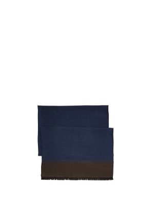 Шерстяной шарф Corneliani синий