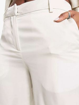 Атласные широкие брюки Weekday белые