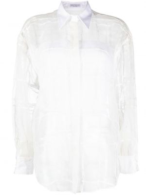 Прозрачна блуза с пайети Brunello Cucinelli бяло