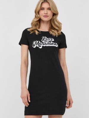 Памучна рокля Love Moschino черно